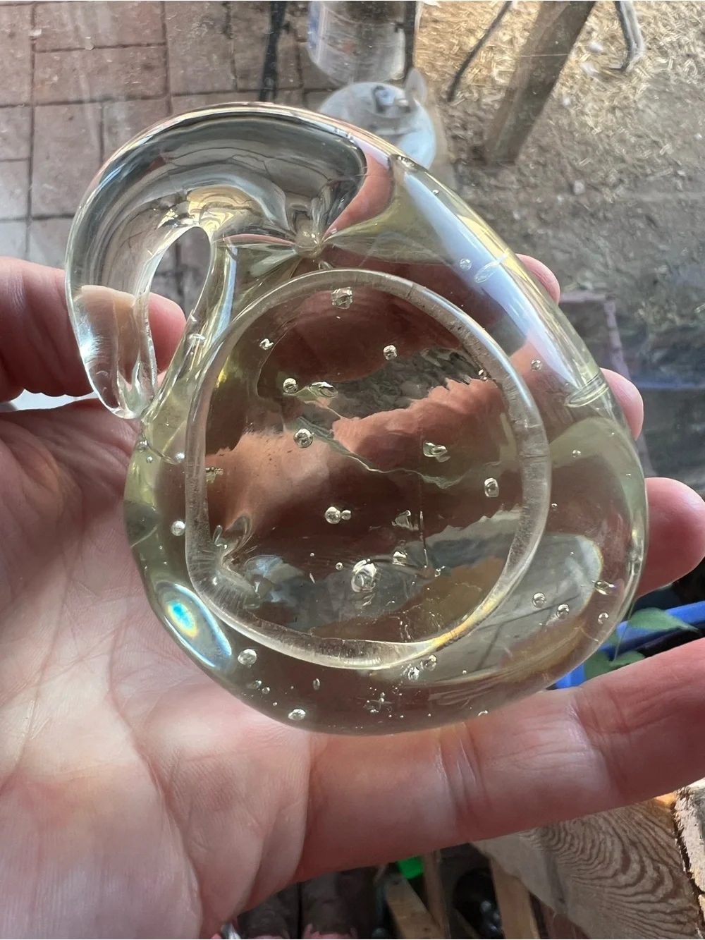 Elephant Hand-Blown Glass paperweight Clear